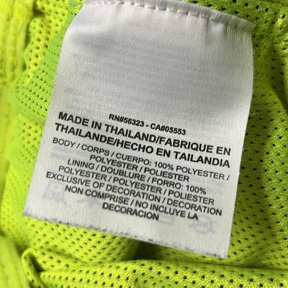 Nike Grey Neon Yellow Mesh Pull on Shorts w/ Drawstring and Elastic Waist-Medium - Picture 11 of 12